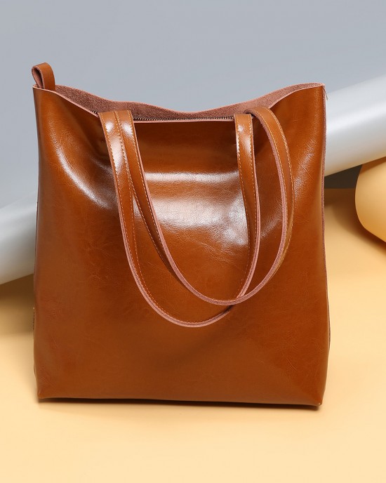 New summer new cowhide women's bags, fashionable, simple tote bags, large-capacity, fashionable handbags and shopping bags New summer new cowhide women's bags, fashionable, simple tote bags, large-capacity, fashionable handbags and shopping bags