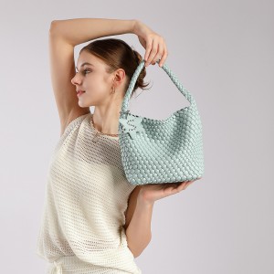 TikTok hit, new hand-woven genuine leather textured tote bag, large-capacity handbag, underarm women's bag