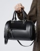 New Winter Genuine Leather Boston Pillow Bag, Fashionable and Casual Handbag, Cowhide Shoulder Bag for Women