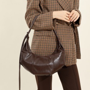 Same crossbody bag, croissant bag, original leather shoulder bag, underarm bag, large-capacity commuter bag
