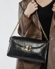 Diamond-patterned genuine leather shoulder bag, caviar pattern, large capacity hobo bag, bucket drawstring bag, chain crossbody bag for women