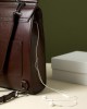 2025 new genuine leather women's backpack, British preppy-style schoolbag, retro computer backpack for college students, simple cowhide backpack