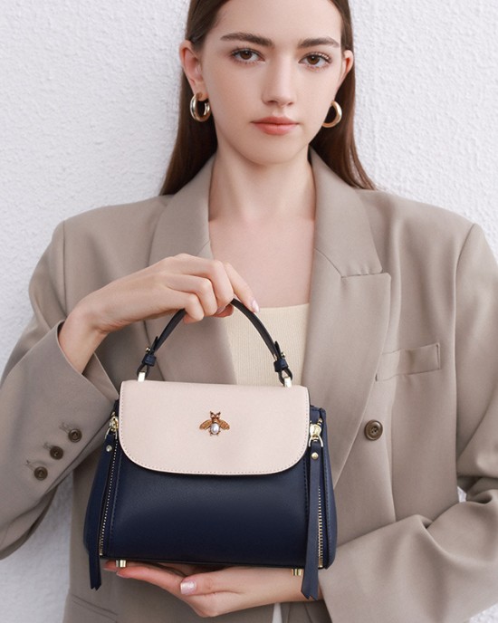 New Chinese-style beaded chain crossbody bag, 2025 new style, vintage waxed leather pleated bag, handbag