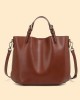 Simple, large-capacity, top-grain cowhide commuter tote bag, versatile, high-end, shoulder-shoulder, crossbody bucket bag for women. Simple, large-capacity, top-grain cowhide commuter tote bag, versatile, high-end, shoulder-shoulder, crossbody bucket bag for women.