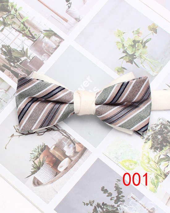Lei'er double-layered men's bow tie, striped British business bow tie, Korean-style groomsmen wedding shirt bow tie, in stock Lei'er double-layered men's bow tie, striped British business bow tie, Korean-style groomsmen wedding shirt bow tie, in stock