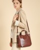 Simple, large-capacity, top-grain cowhide commuter tote bag, versatile, high-end, shoulder-shoulder, crossbody bucket bag for women. Simple, large-capacity, top-grain cowhide commuter tote bag, versatile, high-end, shoulder-shoulder, crossbody bucket bag for women.