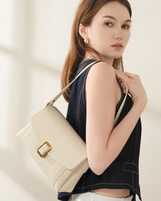 Spring and summer Maillard genuine leather women's handbag, 2025 new niche high-quality shoulder and crossbody bag for women's commuting Spring and summer Maillard genuine leather women's handbag, 2025 new niche high-quality shoulder and crossbody bag for women's commuting