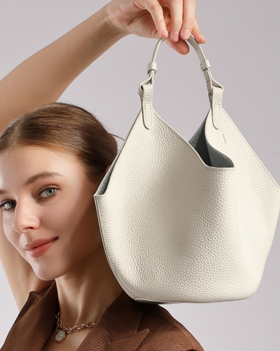 Original TC top-grain cowhide large-capacity vegetable basket genuine leather tote bag, a new summer trendy mother-and-child commuter bag Original TC top-grain cowhide large-capacity vegetable basket genuine leather tote bag, a new summer trendy mother-and-child commuter bag