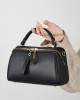 Genuine leather elegant women's bag, 2025 new retro and simple classic Boston handbag, cowhide crossbody shoulder bag