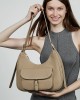 New top-grain cowhide underarm tote bag for women, large-capacity saddle bag, genuine leather shoulder bag for women, suitable for work commuting