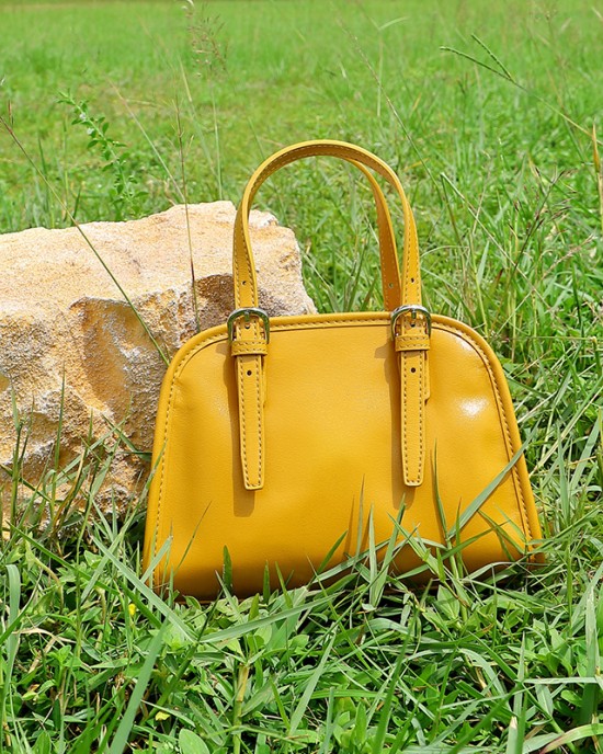 2025 New Cowhide Yoyo Bowling Bag, Retro Commuter Large-Capacity Single Shoulder Bag