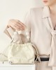 2025 new Chinese-style beaded bags, top-grain cowhide hand-scratched pattern pleated lucky bag handbags, shoulder and crossbody handbags