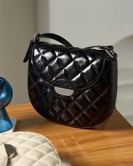 24 Early Fall New Fashion Genuine Leather High-End Handbag, Solid Color Elegant Single-Shoulder Crossbody Tote Bag