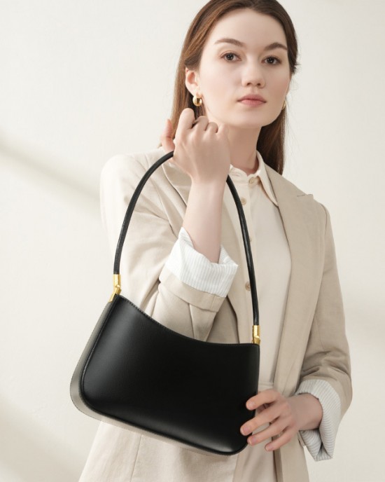 Spring/Summer new niche design genuine leather commuter baguette bag 2025 Spring/Summer French-style underarm bag single shoulder vintage women's bag Spring/Summer new niche design genuine leather commuter baguette bag 2025 Spring/Summer French-style underarm bag single shoulder vintage women's bag