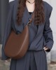 2025 new niche design, special-shaped crescent bag, half-circle bag. Women's shoulder bag, genuine leather crossbody tote bag