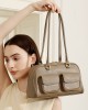 Niche design vintage leather underarm bags, 2025 new bowling bags, Boston underarm bags, single-shoulder women's bags Niche design vintage leather underarm bags, 2025 new bowling bags, Boston underarm bags, single-shoulder women's bags