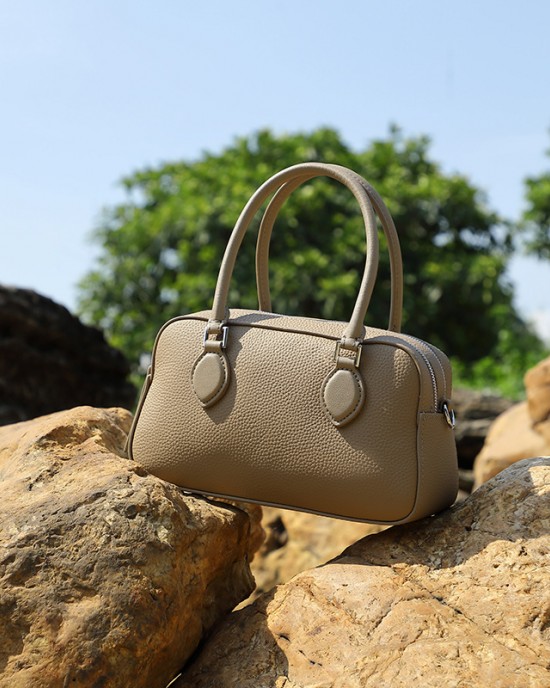2025 new spring/summer top-grain cowhide Boston bag, mini crossbody, shoulder, pillow bag, underarm bag for women.