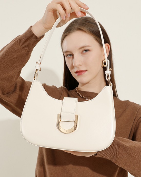 Niche Design, Luxury Cowhide Leather Baguette Bag for Women, 2025 Fashionable, Simple, Versatile Single-Shoulder Crossbody Bag Niche Design, Luxury Cowhide Leather Baguette Bag for Women, 2025 Fashionable, Simple, Versatile Single-Shoulder Crossbody Bag