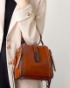 Classic silver genuine leather Chanel-style diamond chain bucket bag, 2025 new luxury niche shoulder and crossbody bag