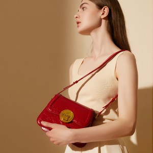 Retro solid color women's bowling handbag, spring/summer new cross-border versatile commuter underarm shoulder bag