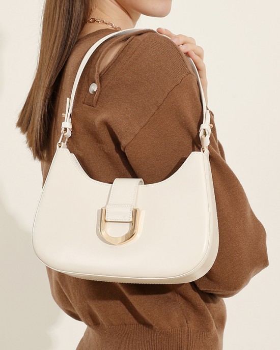 Niche Design, Luxury Cowhide Leather Baguette Bag for Women, 2025 Fashionable, Simple, Versatile Single-Shoulder Crossbody Bag Niche Design, Luxury Cowhide Leather Baguette Bag for Women, 2025 Fashionable, Simple, Versatile Single-Shoulder Crossbody Bag