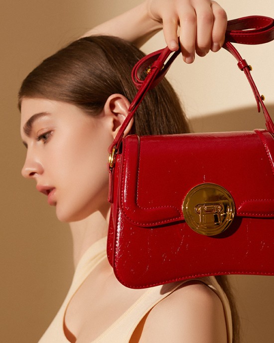 Retro solid color women's bowling handbag, spring/summer new cross-border versatile commuter underarm shoulder bag Retro solid color women's bowling handbag, spring/summer new cross-border versatile commuter underarm shoulder bag
