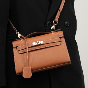 Spring and summer genuine leather Kelly bags, palm print mini, genuine leather chain bags, mini shoulder bags.