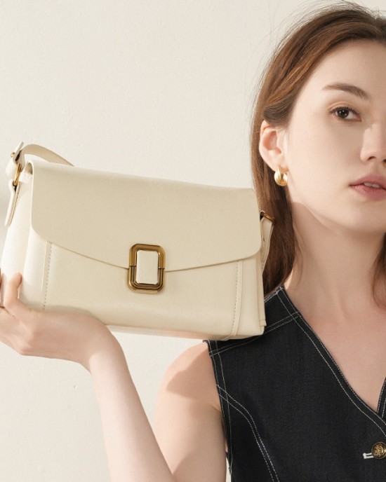 Spring and summer Maillard genuine leather women's handbag, 2025 new niche high-quality shoulder and crossbody bag for women's commuting Spring and summer Maillard genuine leather women's handbag, 2025 new niche high-quality shoulder and crossbody bag for women's commuting