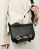 New Geta Clog bag, genuine leather women's bag, wide shoulder strap, single shoulder crossbody bag, versatile stewardess bag, small square bag
