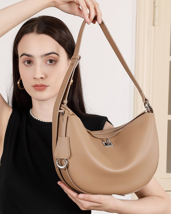 Spring fashionable cowhide bag for women, luxury underarm commuter bag, 2025 new style everyday shoulder crossbody baguette bag for women Spring fashionable cowhide bag for women, luxury underarm commuter bag, 2025 new style everyday shoulder crossbody baguette bag for women