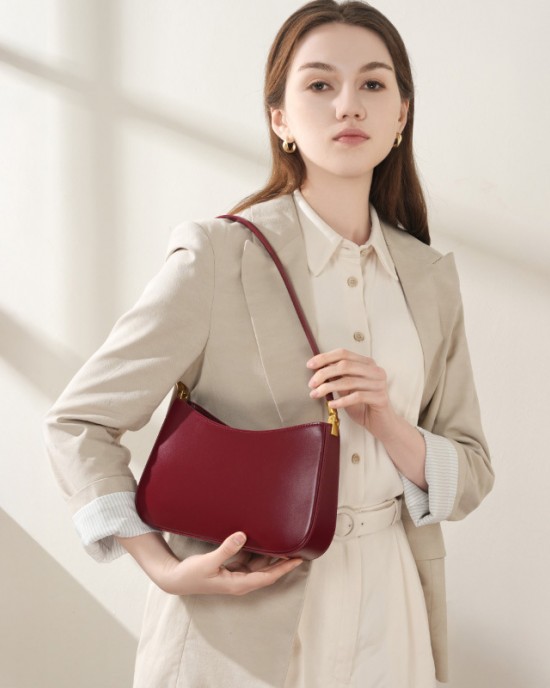 Spring/Summer new niche design genuine leather commuter baguette bag 2025 Spring/Summer French-style underarm bag single shoulder vintage women's bag Spring/Summer new niche design genuine leather commuter baguette bag 2025 Spring/Summer French-style underarm bag single shoulder vintage women's bag
