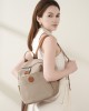 Oxford cloth and cowhide multi-compartment storage backpack, large capacity, splash-proof, versatile lightweight women's bag Oxford cloth and cowhide multi-compartment storage backpack, large capacity, splash-proof, versatile lightweight women's bag