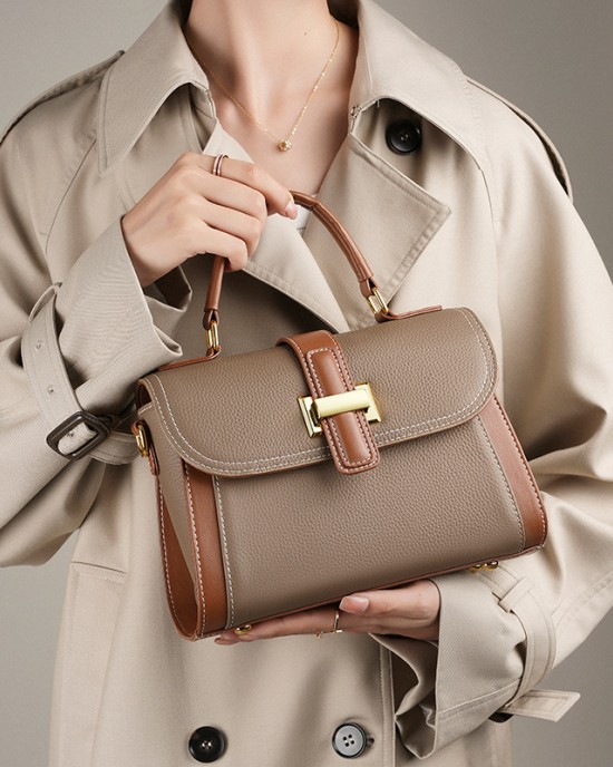 Top-grain cowhide bag, high-quality fashionable handbag, crossbody bag, niche light luxury shoulder bag, versatile genuine leather for women Top-grain cowhide bag, high-quality fashionable handbag, crossbody bag, niche light luxury shoulder bag, versatile genuine leather for women