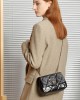 2025 new lock buckle top-grain genuine leather shoulder and crossbody bag, this year's popular diamond-patterned small square bag for women.