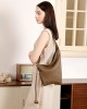 Autumn new genuine leather lazy dumpling bags, niche asymmetrical design, minimalist knotted horn bags, single-shoulder crossbody women's bags