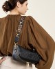 Used women's bags, niche design handbag, large capacity cowhide shoulder underarm bag, cowhide commuter bowling bag.
