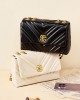Premium diamond-patterned chain small square bag, 2025 new women's cowhide underarm bag, genuine leather shoulder bag Premium diamond-patterned chain small square bag, 2025 new women's cowhide underarm bag, genuine leather shoulder bag