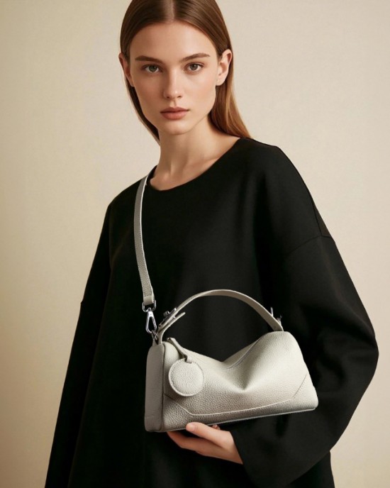 TOGO top-grain cowhide women's bag, fashionable genuine leather cross-border Boston bag, versatile trendy handbag and crossbody bag TOGO top-grain cowhide women's bag, fashionable genuine leather cross-border Boston bag, versatile trendy handbag and crossbody bag