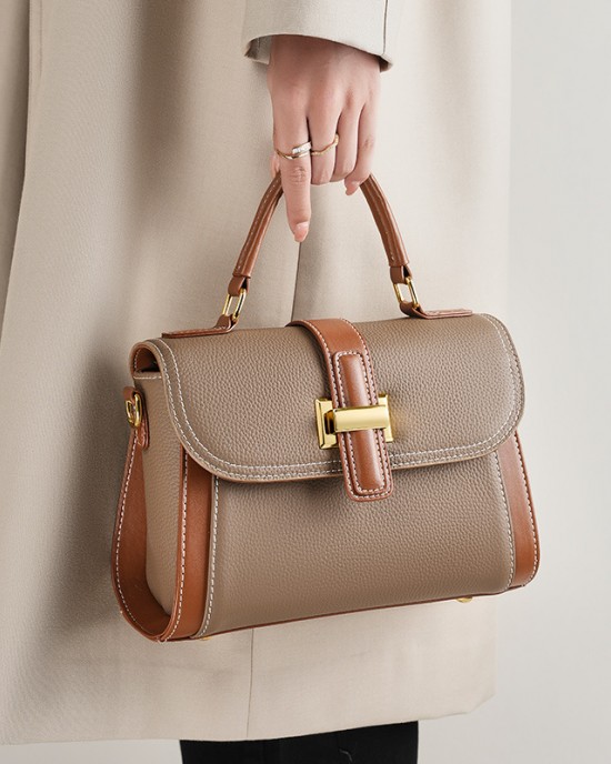 Top-grain cowhide bag, high-quality fashionable handbag, crossbody bag, niche light luxury shoulder bag, versatile genuine leather for women Top-grain cowhide bag, high-quality fashionable handbag, crossbody bag, niche light luxury shoulder bag, versatile genuine leather for women