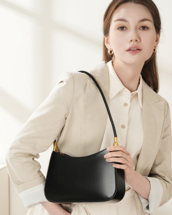 Spring/Summer new niche design genuine leather commuter baguette bag 2025 Spring/Summer French-style underarm bag single shoulder vintage women's bag Spring/Summer new niche design genuine leather commuter baguette bag 2025 Spring/Summer French-style underarm bag single shoulder vintage women's bag