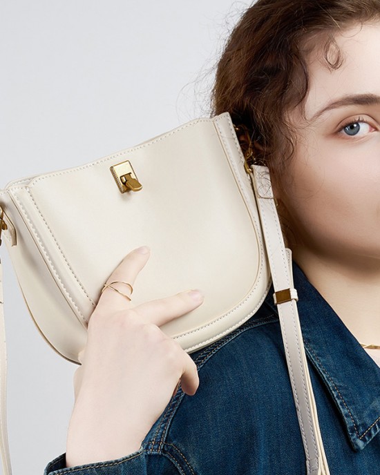 Genuine Leather Niche Designer High-Quality Luxury underarm moon bag, 2025 new French-style versatile shoulder bag for women