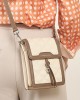 Diamond-patterned Chanel-style CF sheepskin crossbody bag, 2025 new genuine leather women's bag, textured underarm bag, small gold ball chain bag